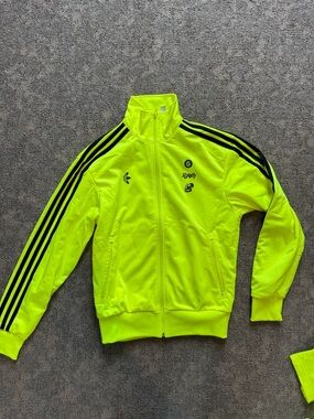 adidas High-Vis Yellow Track Suit with Black Stripes Mutant Ape and Punks Collab